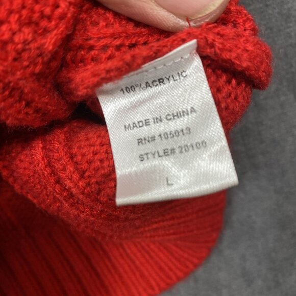 Andrée By Unit Red Cable Knit Short Sleeve Sweater Large Womens Casual Wear - Picture 5 of 10